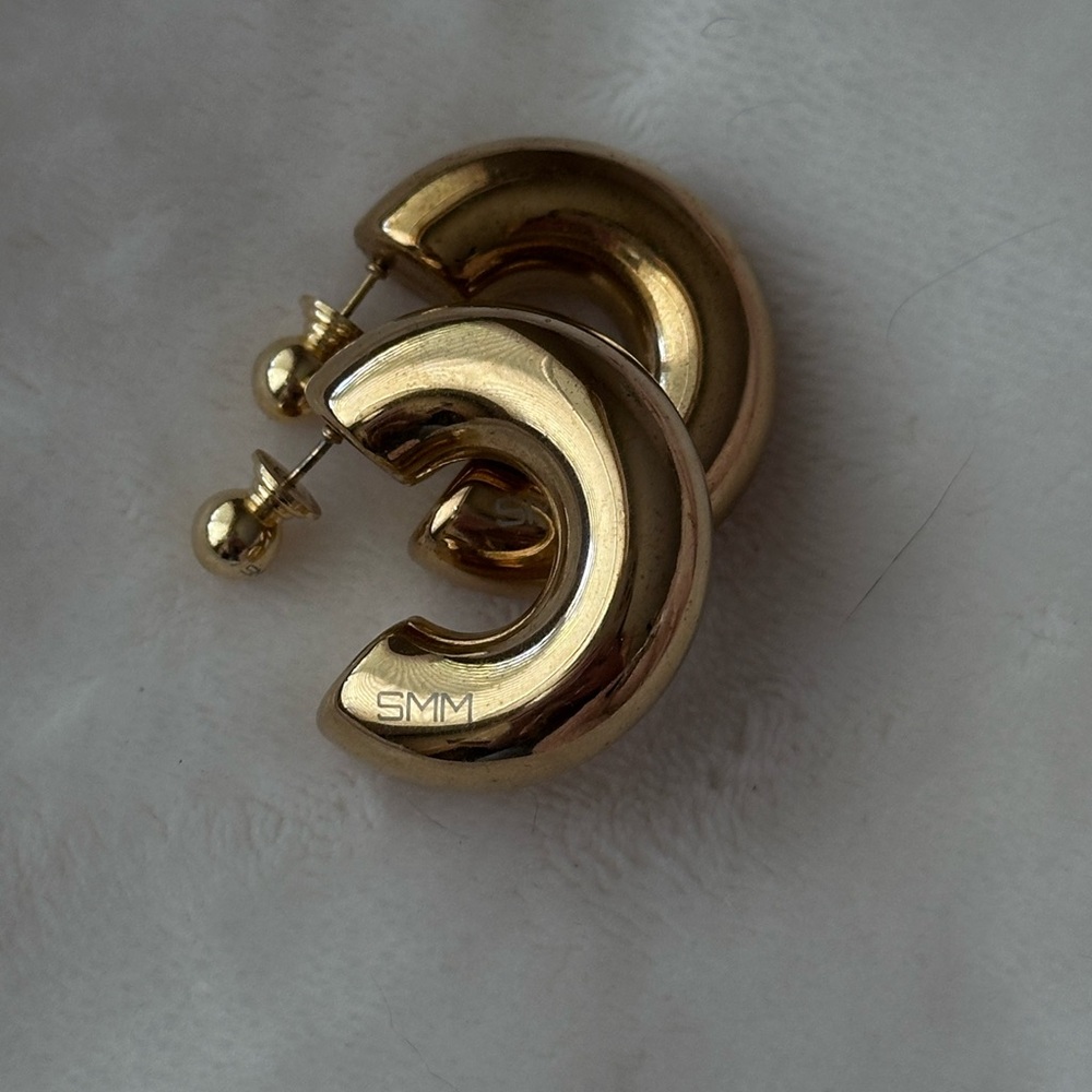 Strawberry Milk Mob Gold Chunky Hoop Earrings - from Advent Box 2023